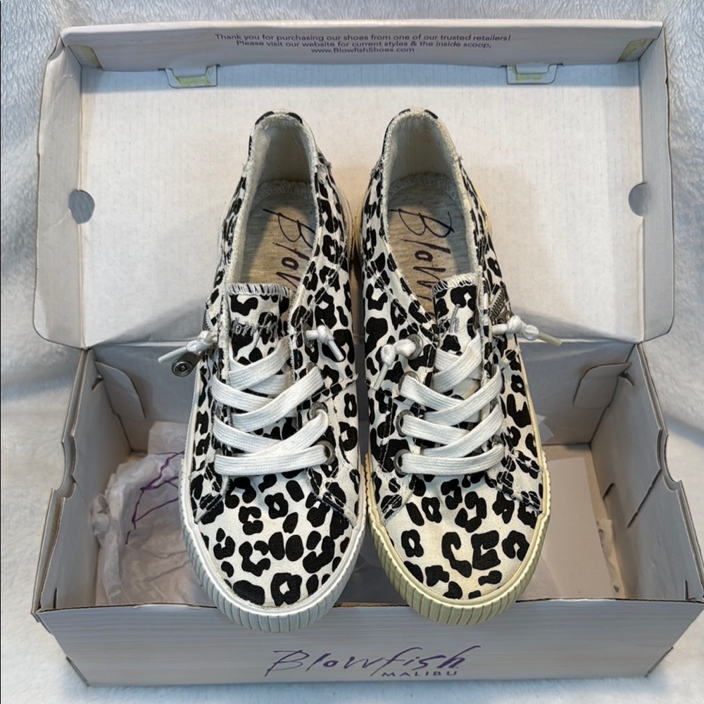 Blowfish Cream Pop Leopard Print Canvas Sneakers; Style No: FRUIT